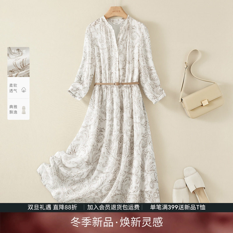 【翰墨书香】手绘印花连衣裙