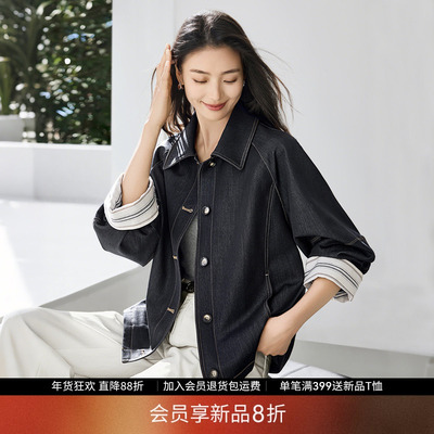 IHIMI海谧早春仿牛仔外套显瘦