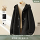 IHIMI海谧牛角扣双面毛呢外套女2025秋冬季 宽松连帽羊毛大衣 新款
