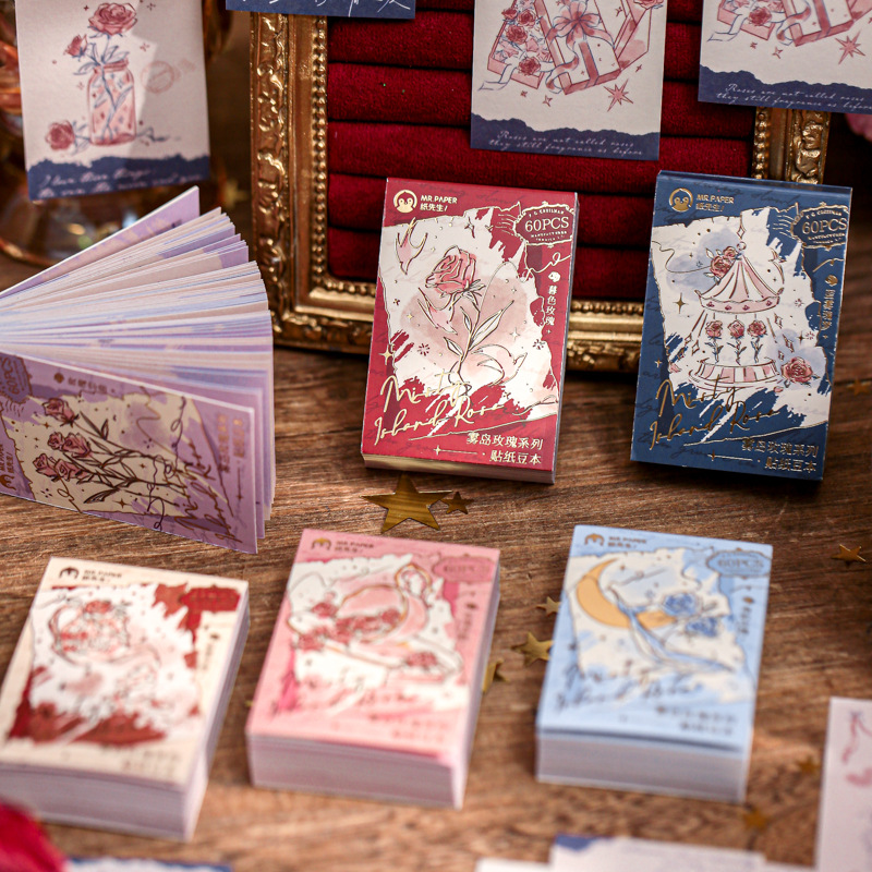 自带背胶MINI贴纸本雾岛玫瑰