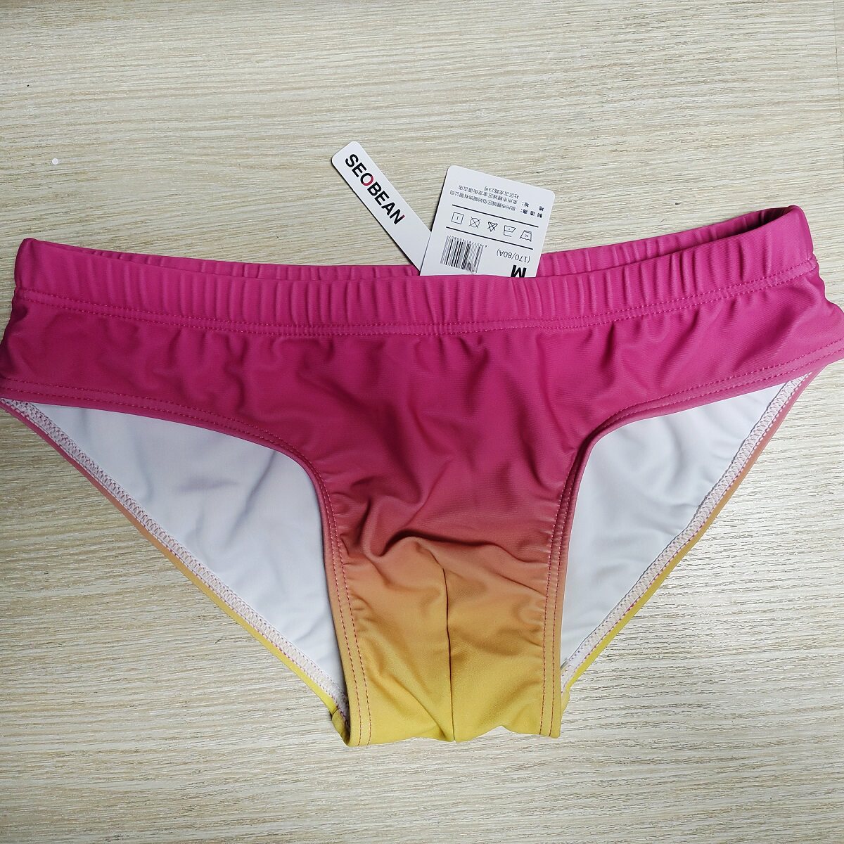 希宾男士简约渐变色三角泳裤 时尚色块泳裤温泉泳衣