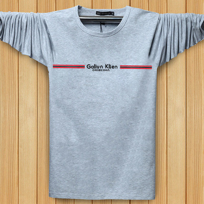 男士青年秋衣长袖t恤加肥加大码