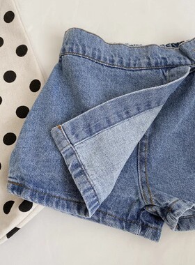 女童牛仔裙裤2025夏款新品儿童韩版纽扣百搭短裤女宝宝水洗牛仔裤