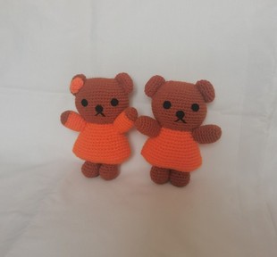 60元 情人节圣诞生日礼物 一对 米菲朋友boris 纯手工钩针钩编玩偶
