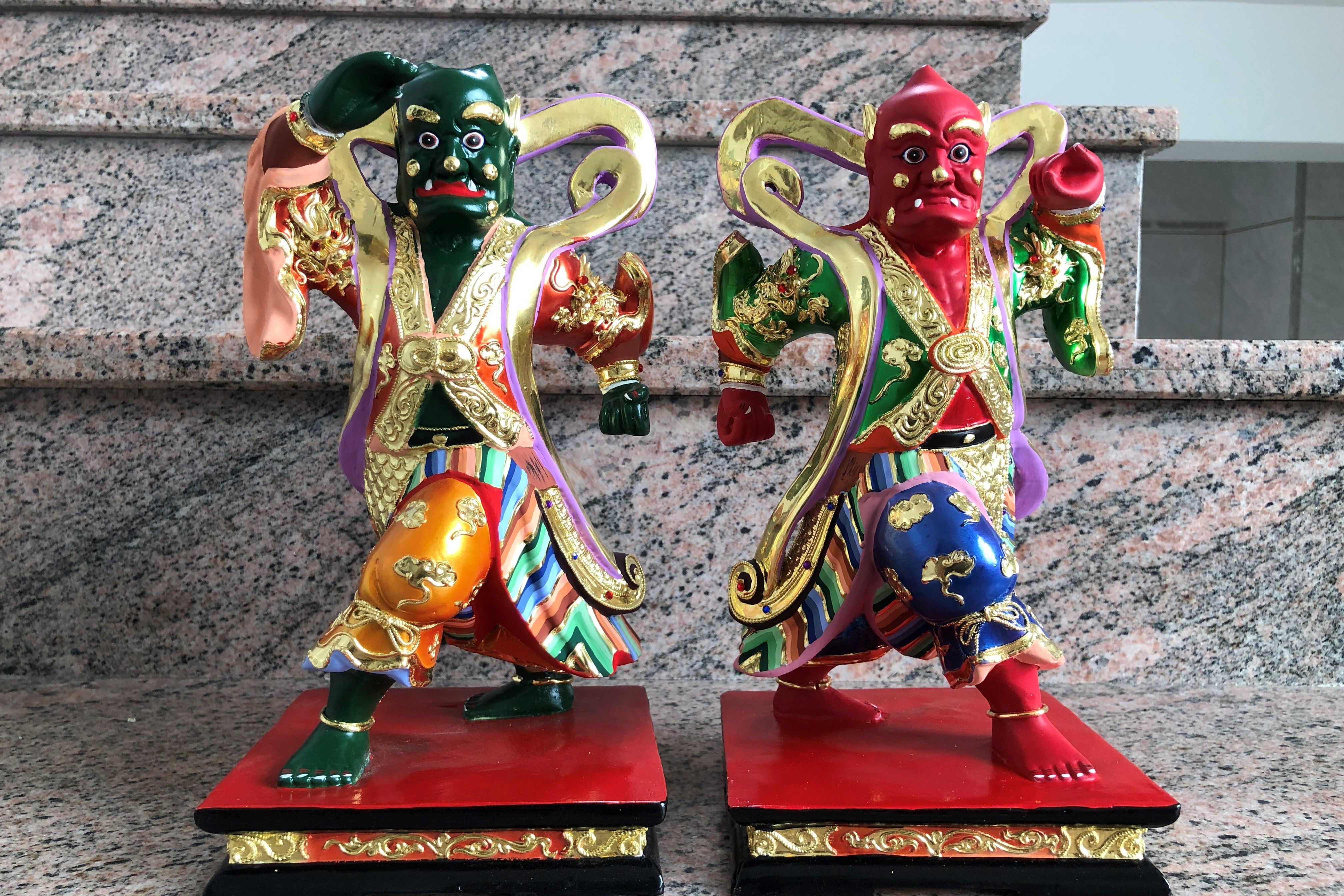 樟木 千里眼顺风耳哼哈二将门神金刚力士护法神