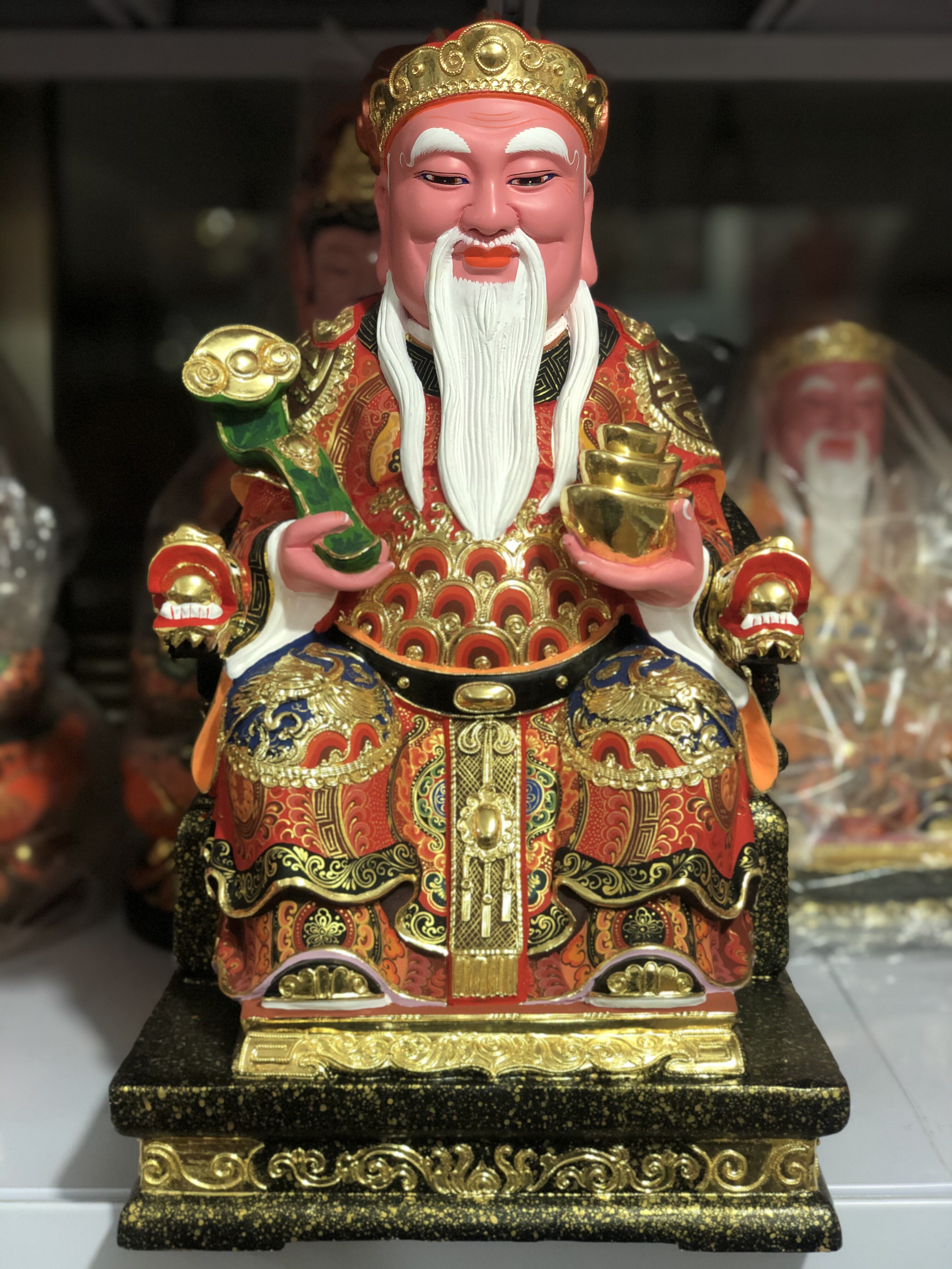 樟木土地公福德正神木雕佛像