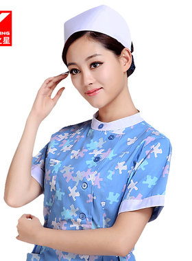 医护之星护士帽女白色均码燕尾帽手术室诊所医院护士帽子粉色蓝色