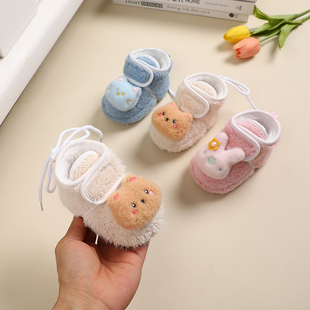 保暖不掉鞋 冬季 男女布鞋 宝宝学步鞋 1到12个月 加绒加厚婴儿防掉鞋