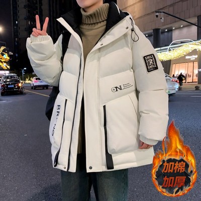 羽绒棉服男2025冬季新款连帽加厚保暖短款外套男款痞帅休闲祆子潮