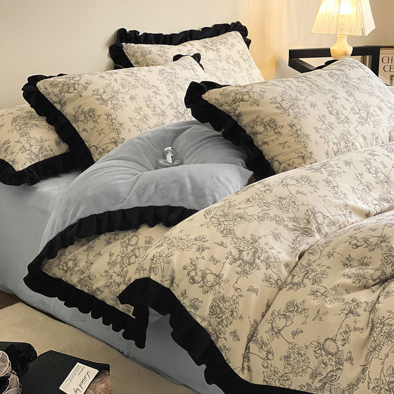 牛奶绒四件套2025新款珊瑚绒床单被套床笠加厚保暖秋冬天床上用品