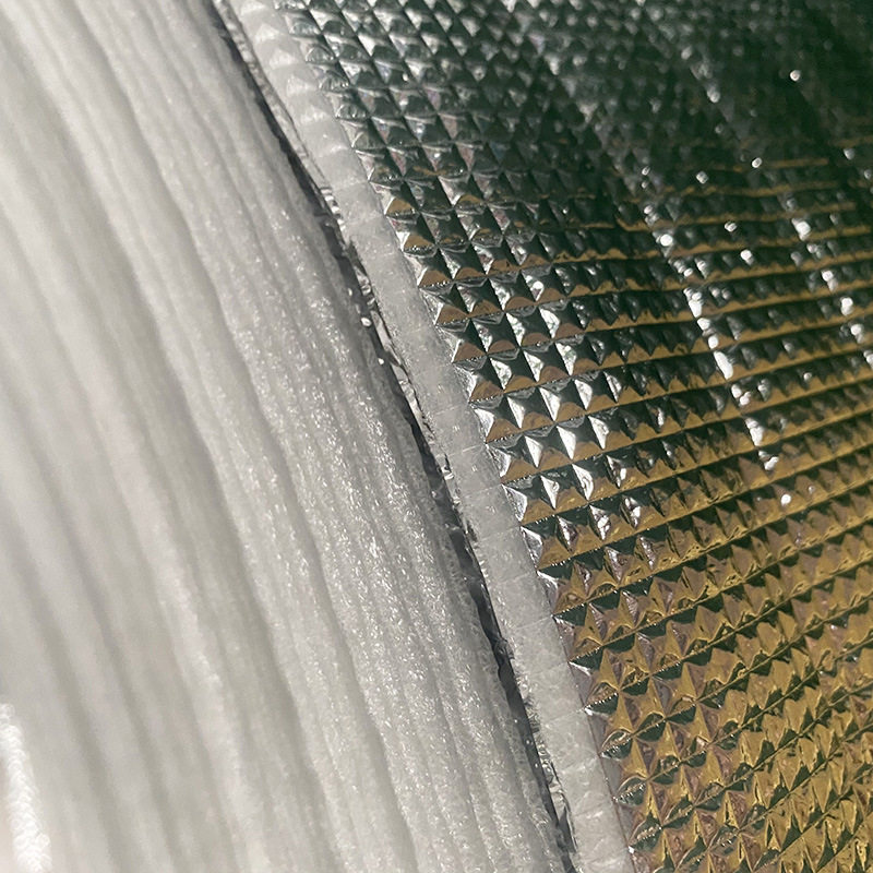 厂家珍珠棉淋膜方格铝膜EPE覆膜保温棉冰袋隔热膜防晒棉垫挡风