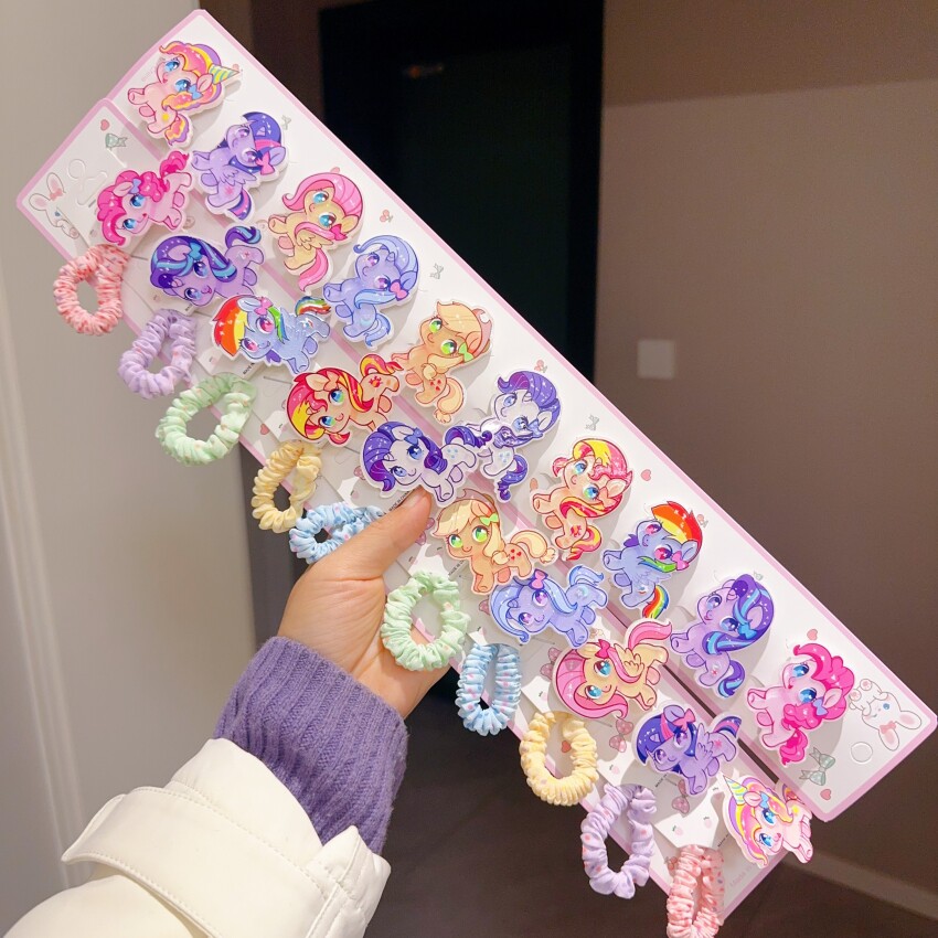 新款小马发夹肠圈可爱女生发夹
