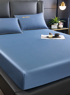 床笠单件全棉贡缎100棉布套床罩五面全包防滑斗笠1.8米加厚纯灰色