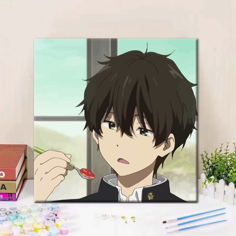 冰菓折木奉太郎数字油画diy手工绘画生日礼物情侣油彩画装饰挂画