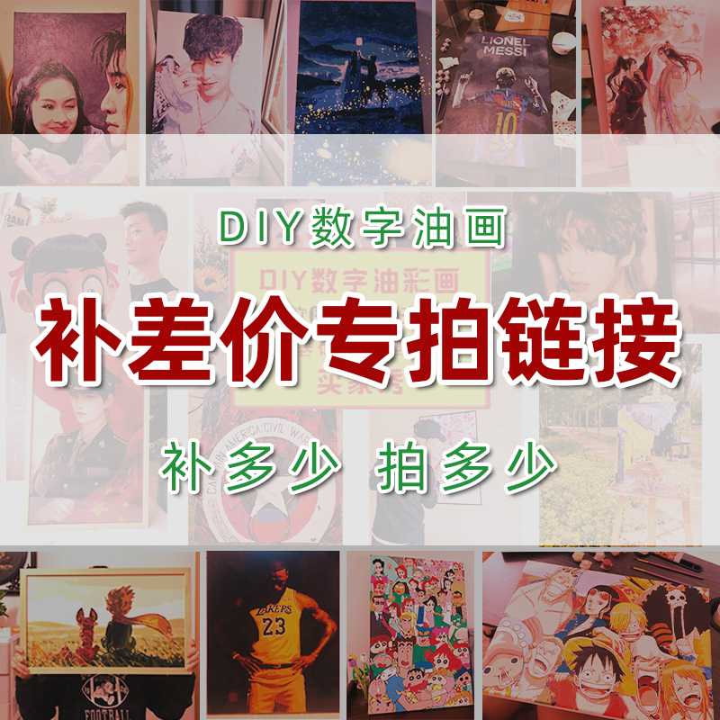 手绘油画diy数字油彩画邮费补拍链接补差价专拍丙烯动漫装饰挂画图片