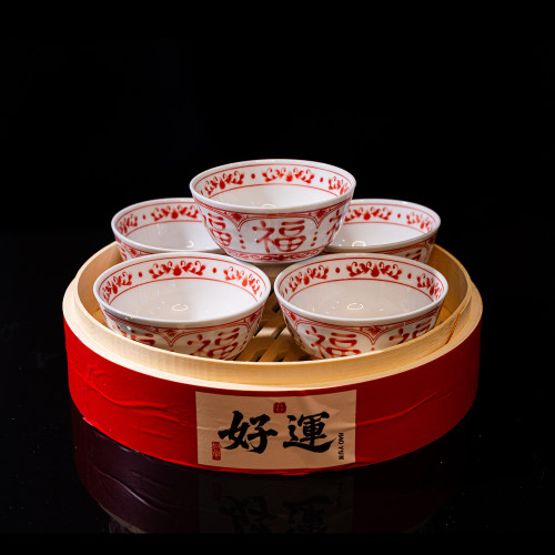 卤味福碗蒸笼组合明档展示竹蒸笼