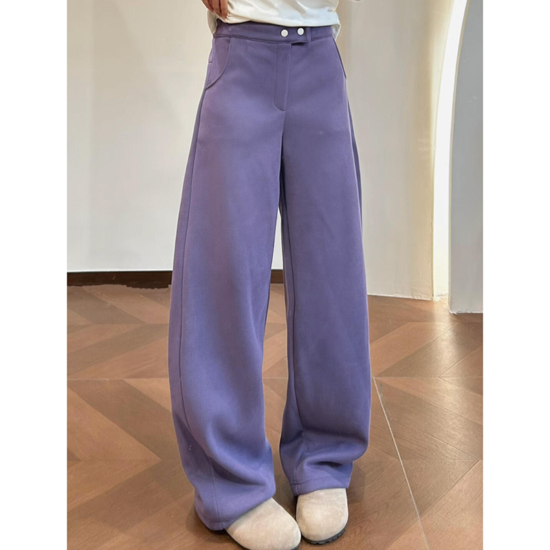 温柔风紫色加厚软糯垂感直筒阔腿裤冬季新款休闲厚款保暖运动卫裤,女装/女士精品,卫裤,淘宝优惠券,粉丝福利购,淘宝优惠卷