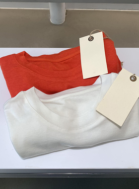 一眼心动！白色天丝圆领纸片人穿搭长袖打底衫冬季亲肤垂感小T恤