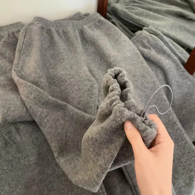 灰色束脚显瘦直筒裤子女2024秋季