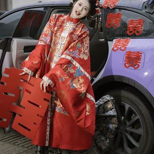 卿如故原创汉服明制仿妆花对襟立领长袄马面裙订婚服敬酒服出阁服