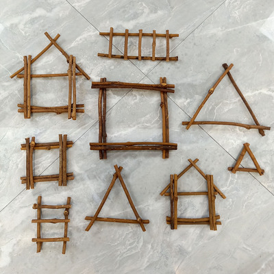 天然木质几何框架装饰品