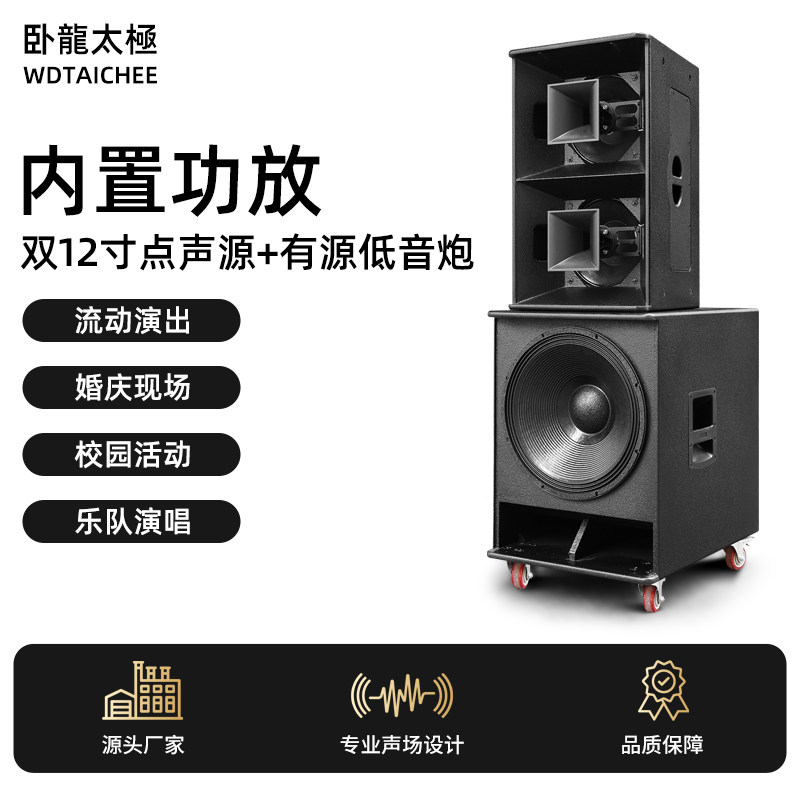 W.D卧龍太極双12寸点声源同轴音箱婚庆乐队演出唢呐乐器超重低音