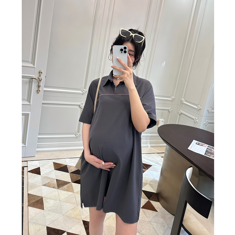 孕妇装POLO领连衣裙裙子