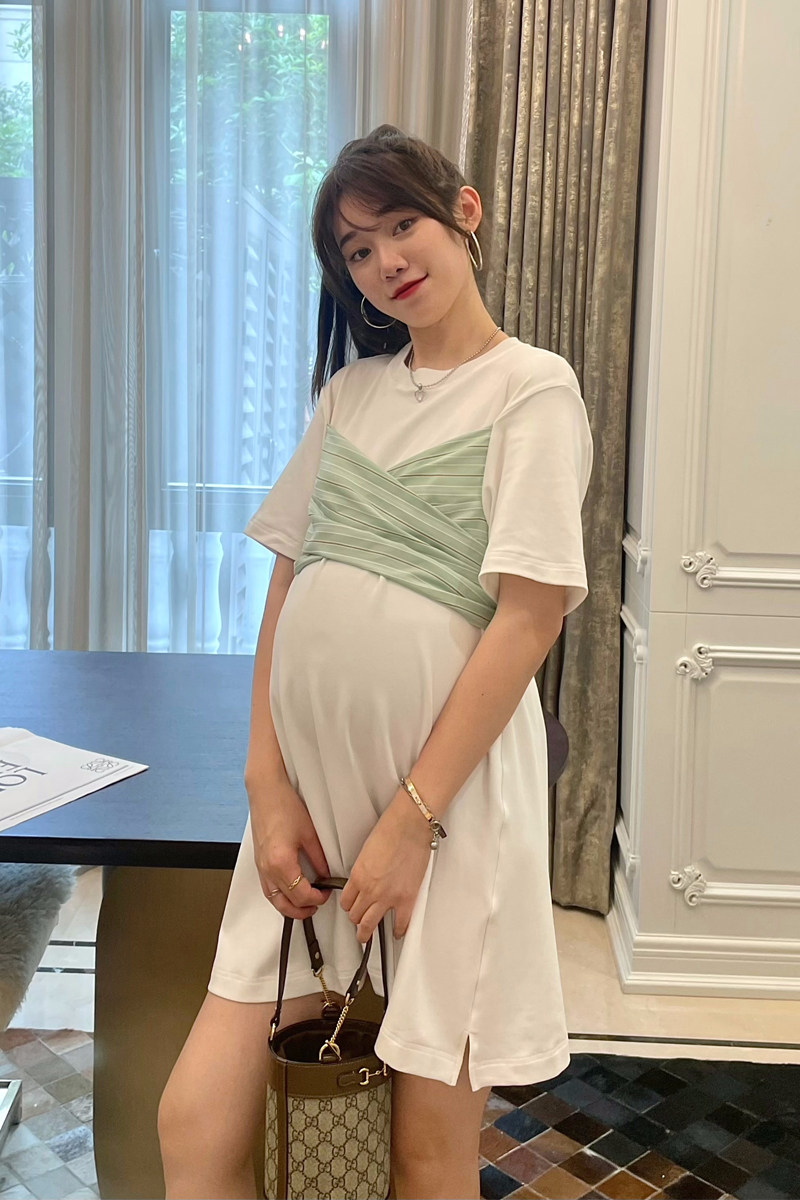 LeoMami孕妇连衣裙夏款显瘦交叉