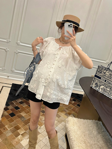 孕妇装夏立体短袖衬衫小衫衬衣