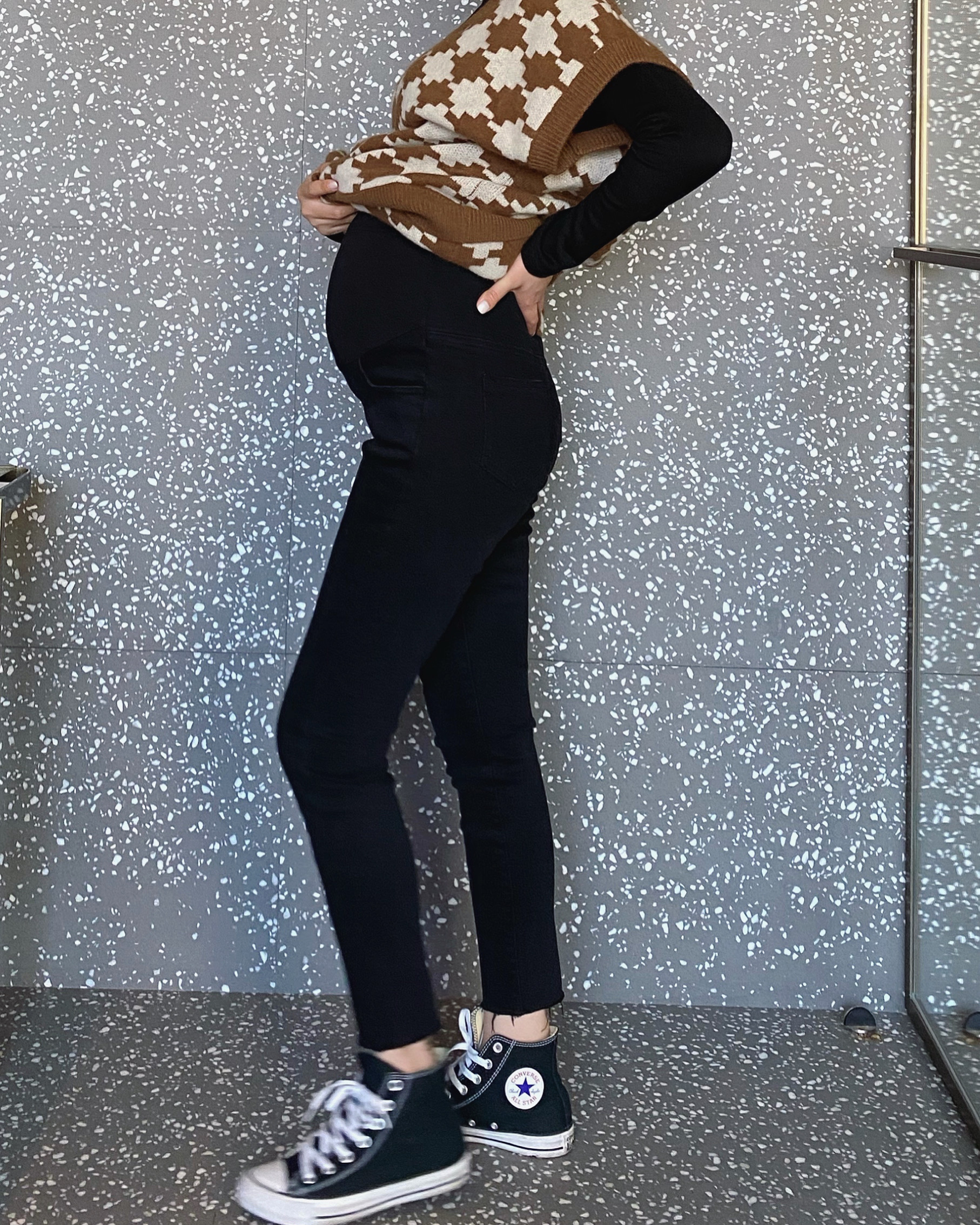 leomami孕妇牛仔裤子加绒加厚