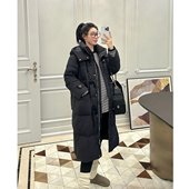 冬款 孕妇装 加厚保暖羽绒服连帽白鸭绒复古牛角扣外套 LeoMami