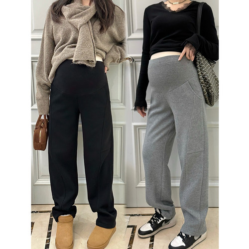 孕妇秋冬款加绒加厚香蕉卫衣长裤