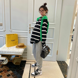 LeoMami孕妇裤春秋外穿宽松束脚高腰显瘦百搭哈伦裤子休闲卫裤潮
