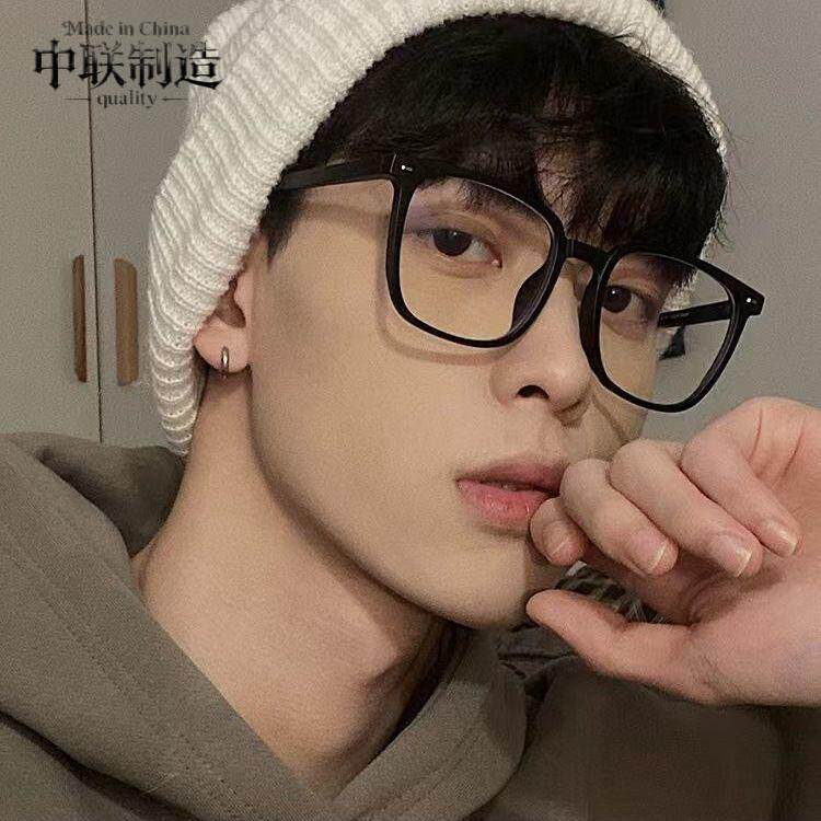 黑框眼镜男款超轻大方框近视可配有度数大脸磨砂平光眼镜架潮女