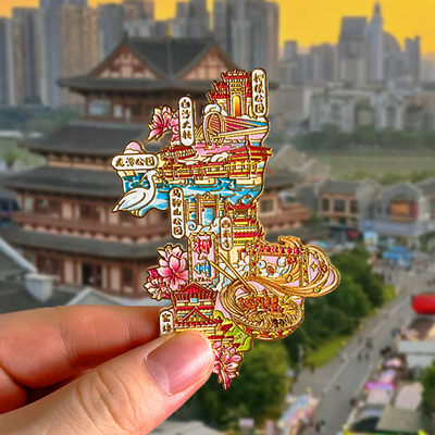 广西柳州旅游风景文创冰箱贴磁贴螺蛳粉窑埠古镇龙潭公园白沙大桥