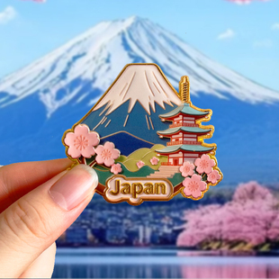 日本富士山樱花金属冰箱贴文创旅游纪念品东京铁塔奈良大阪北海道