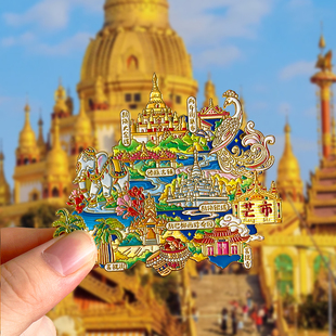 云南芒市旅游风景文创冰箱贴丽江西双版纳德宏勐焕大金塔勐焕银塔