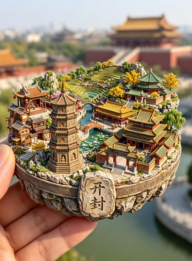 开封旅游风景文创冰箱贴纪念品