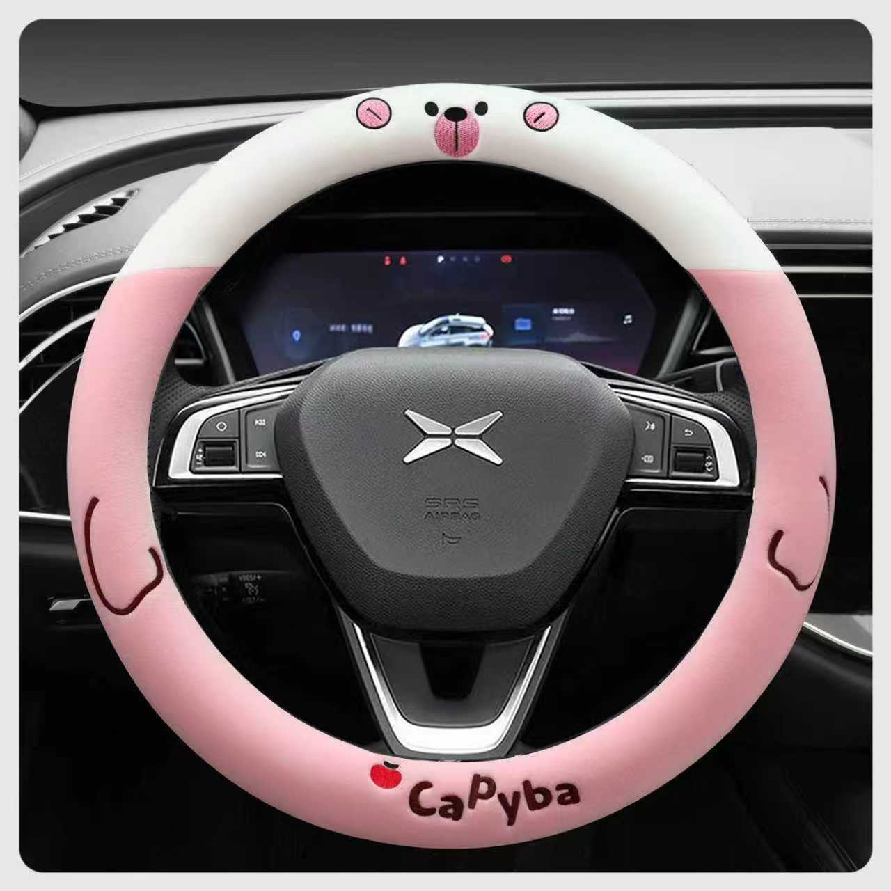 小鹏G6方向盘套冬季毛绒保暖把套