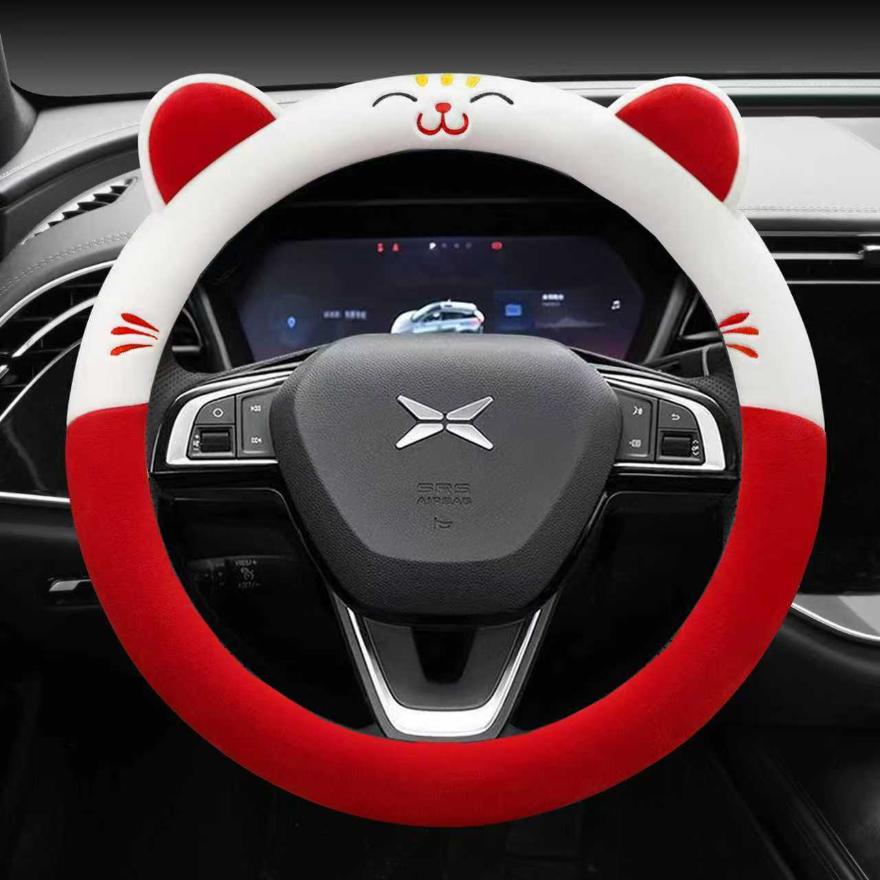 小鹏G6方向盘套冬季毛绒保暖