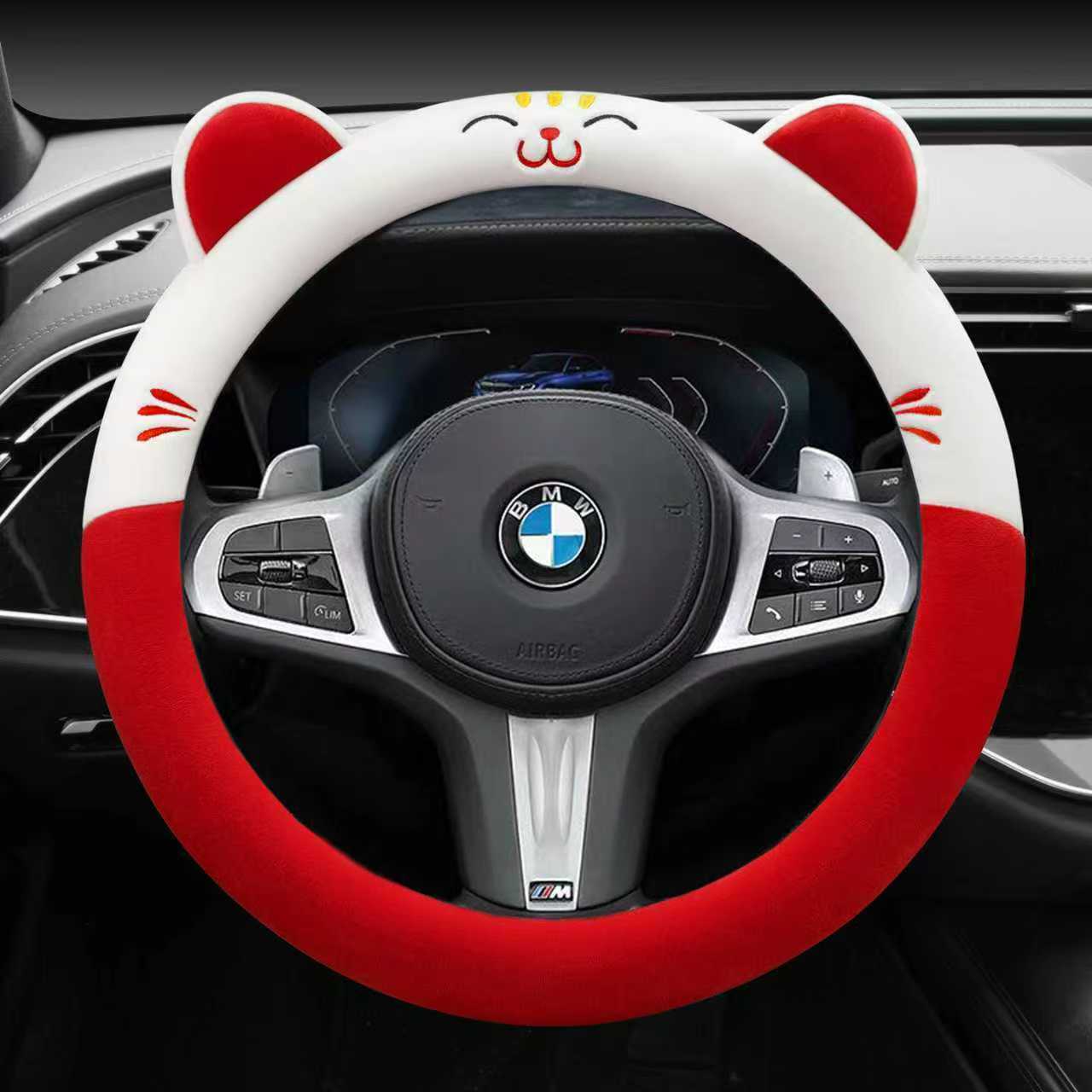 宝马新5系6方向盘套冬季毛绒