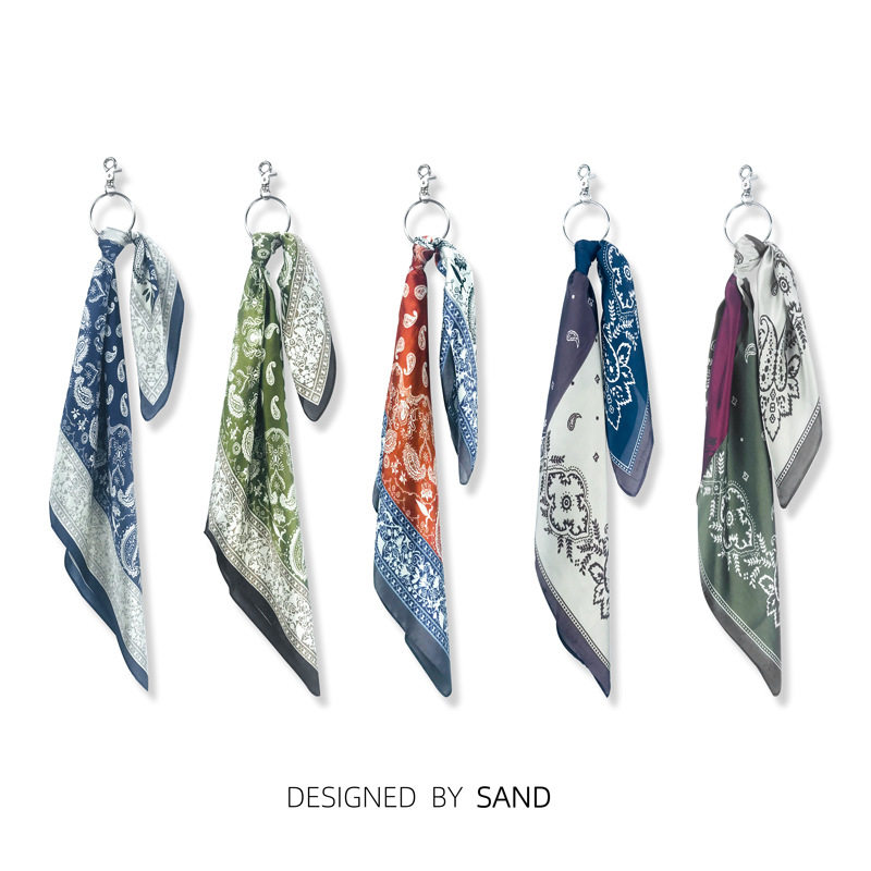 复古腰果花方巾hiphop小方巾裤巾嘻哈韩国丝巾领巾女街头潮牌腰巾