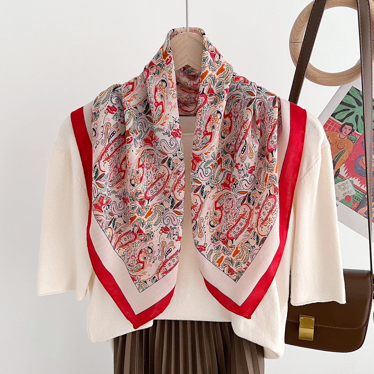 春夏秋新款丝绵方巾女装饰小领巾