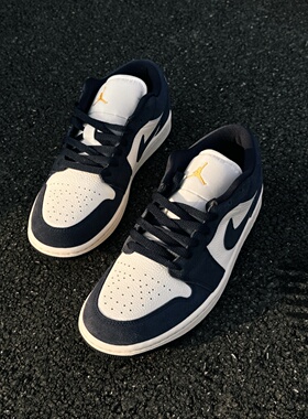 Nike/耐克 Air Jordan1板鞋运动休闲鞋复古潮流支撑合成革海军蓝