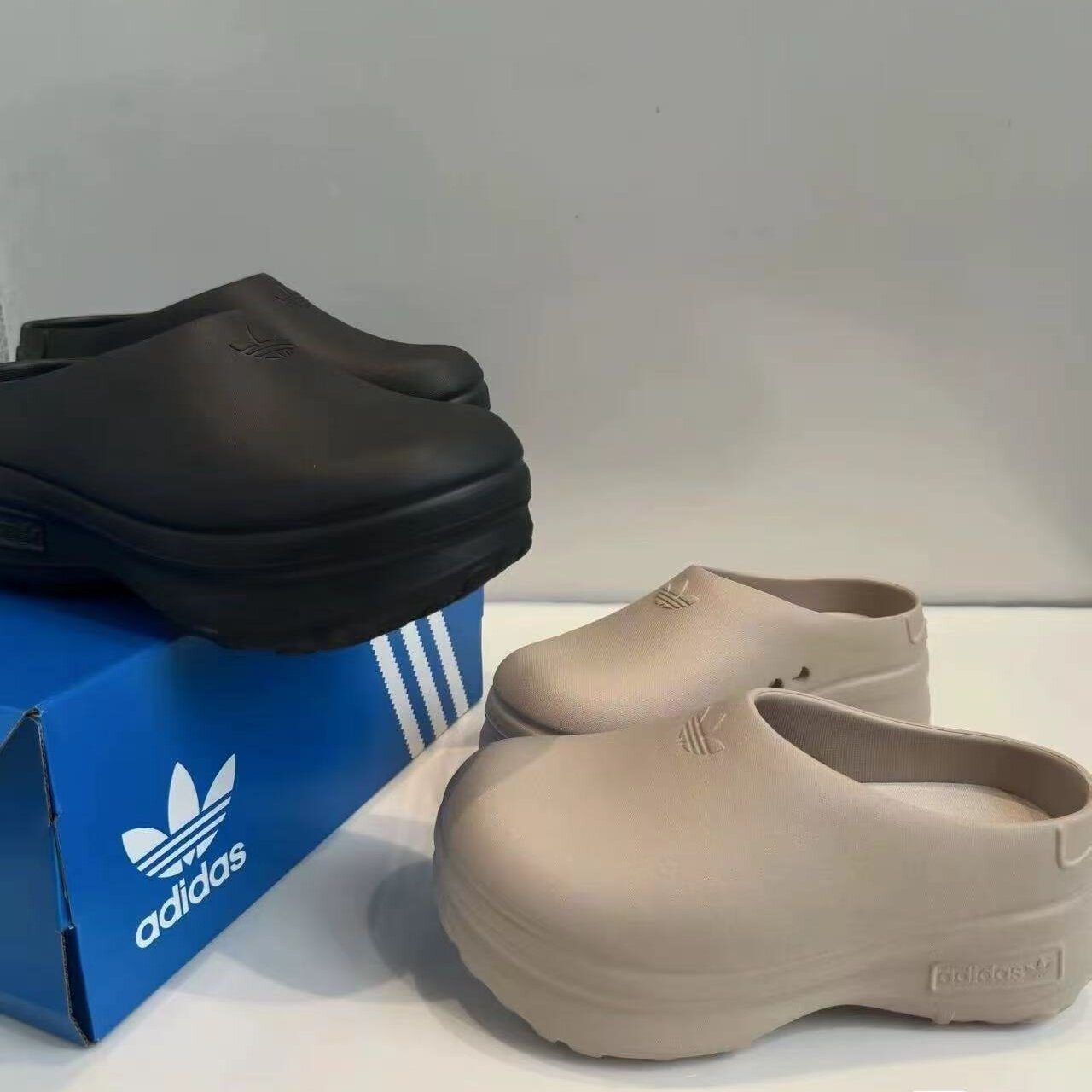 adidas/阿迪达斯 Adifom Stan Mule 防臭 厚底 防磨包头 沙滩凉鞋