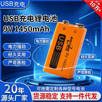 琪思渊可充电9V6F22锂电池