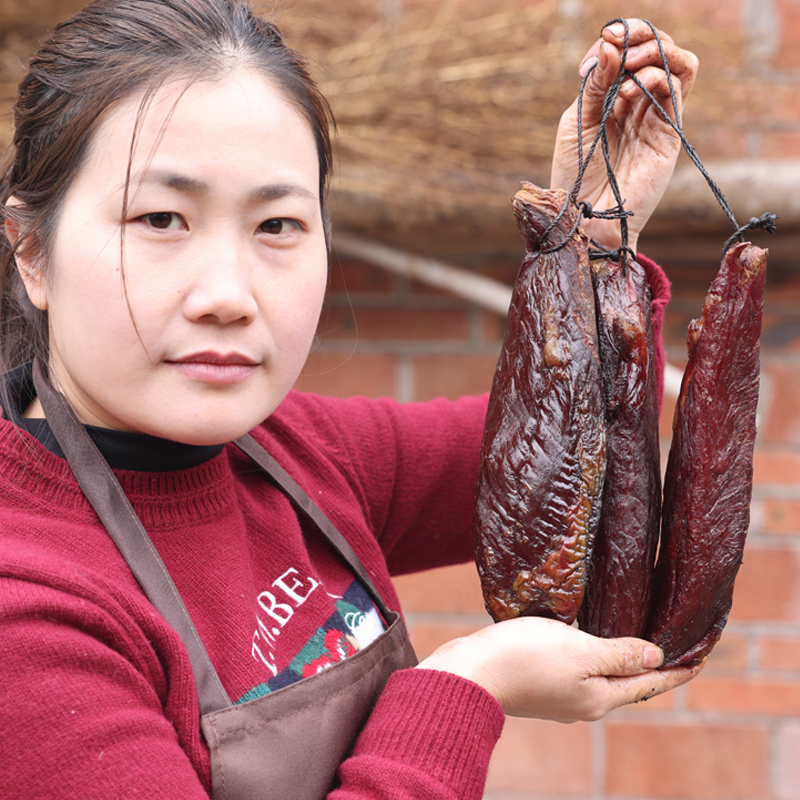 舌尖上的中国正宗柴火烟熏农家自制腊牛肉干农家秘制川味黄牛肉