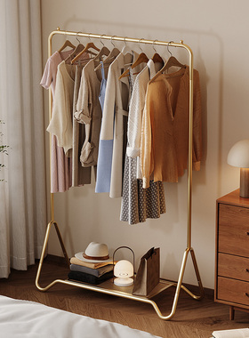 晾衣架落地卧室内挂衣架单杆式晒衣架阳台适宜家用简易凉衣服架子