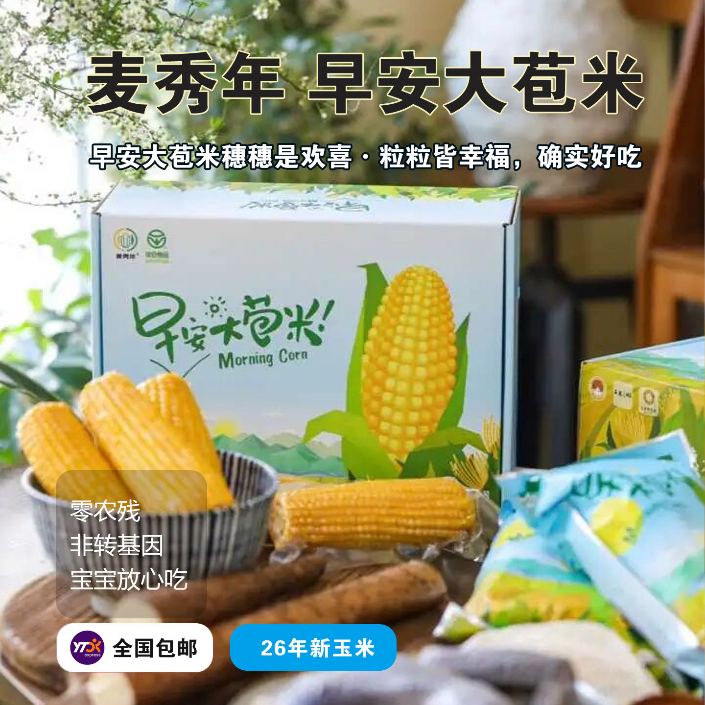 麦秀年东北黄糯甜玉米礼盒