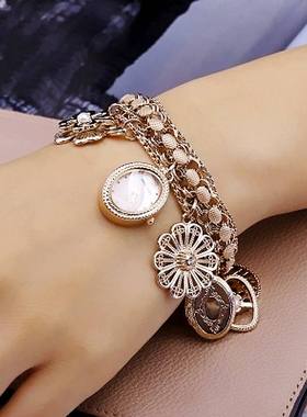 代购Anne Klein手链式手表时尚小清新玫瑰金编织手镯女表8096RMCH